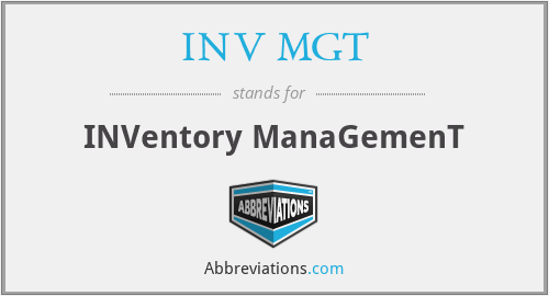 INV MGT - INVentory ManaGemenT